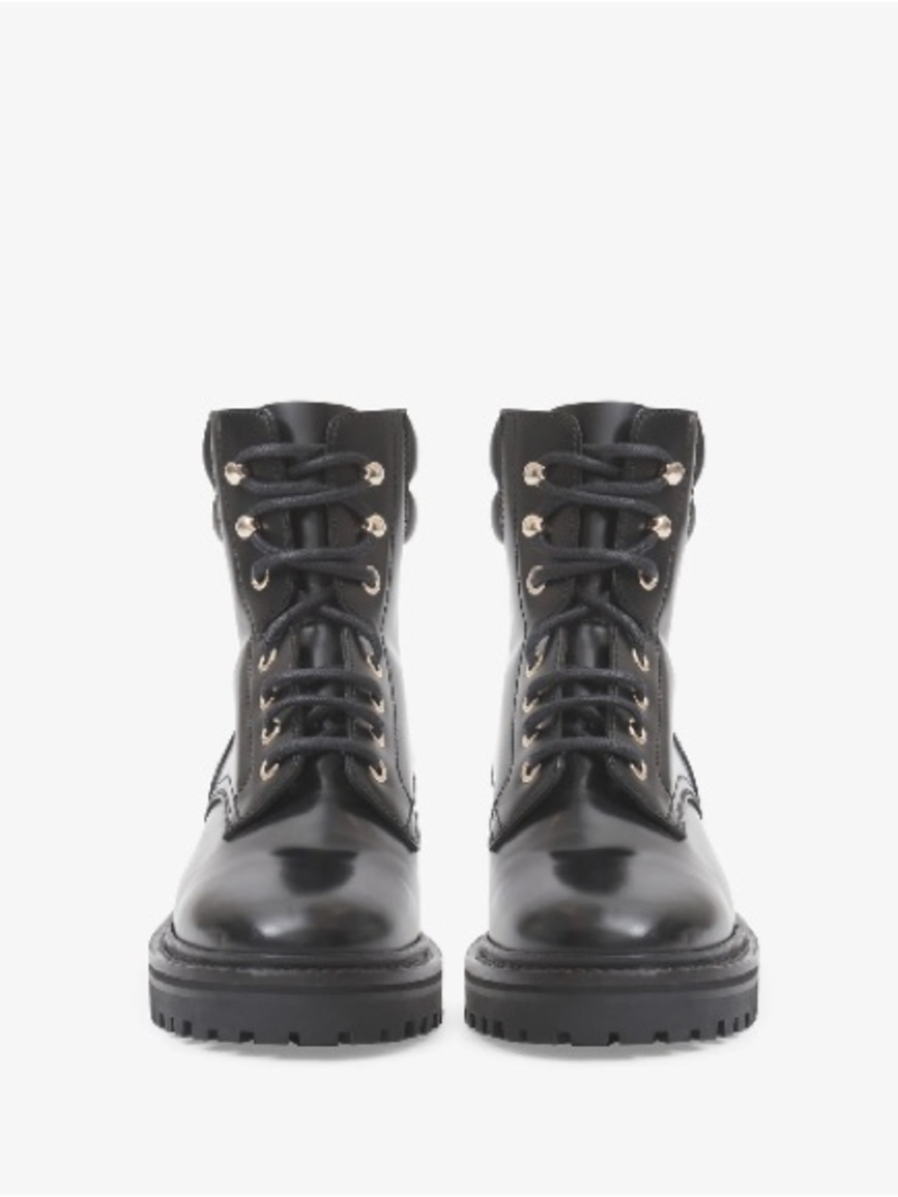 ISABEL MARANT | Campa Black Leather Lace-Up Ankle Combat Boots